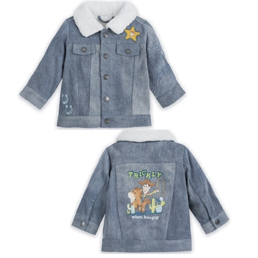 TOY STORY Denim Jacket Sherpa Collar with WOODY by Disney Baby Size 6-9M NWT
